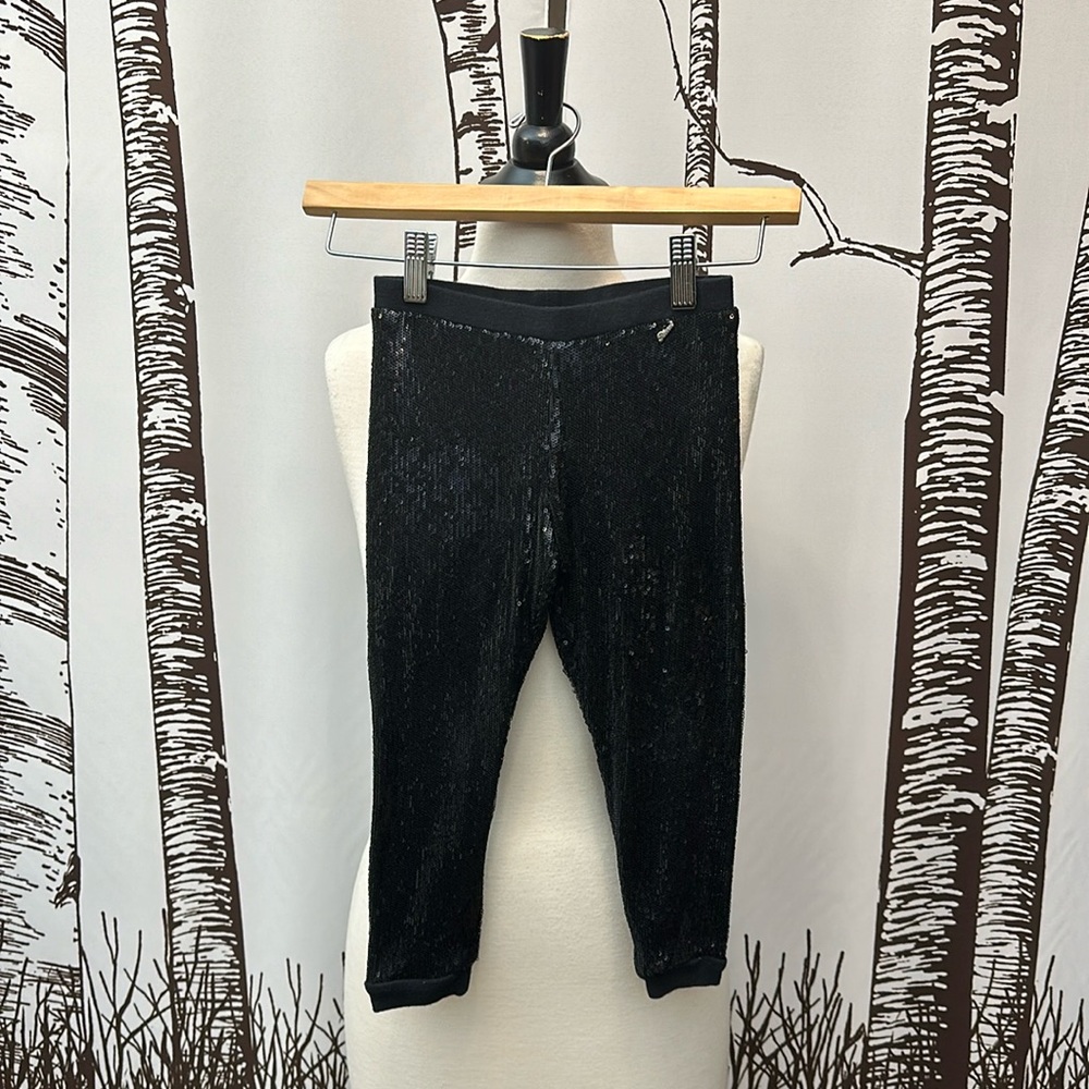 Diesel girls black sequin pants joggers, size 4T